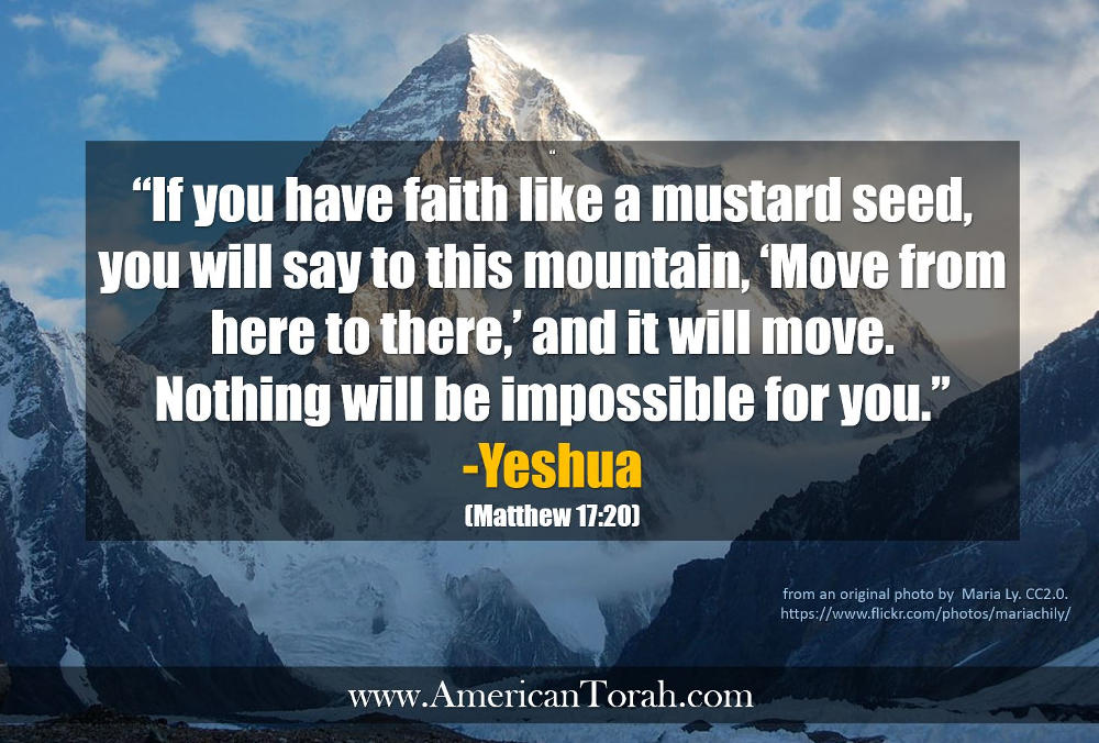 If you have faith as a mustard seed, you can move mountains.