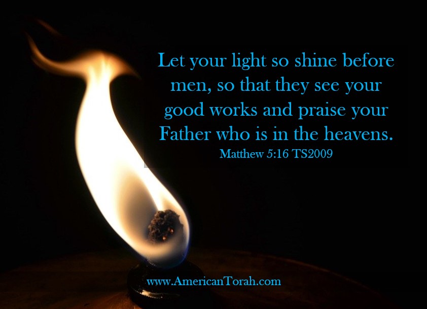 Let your light so shine before men, so that they see your good works and praise your Father who is in the heavens. Matthew 5:16