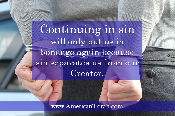 Continuing in sin will only put us in bondage again because sin separates us from our Creator.